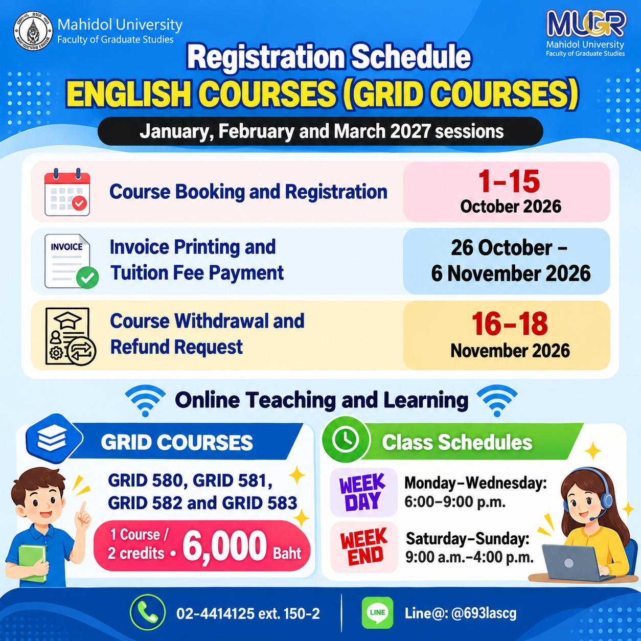 Registration ScheduleEnglish Courses (GRID COURSES)